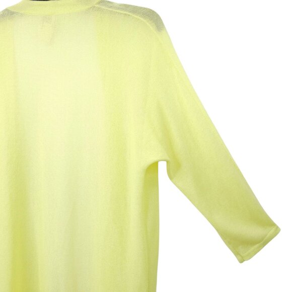 Chicos Open Front Cardigan Womens 1 US M/8 Semi Sheer 3/4 Sleeve Light Yellow - Picture 16 of 16